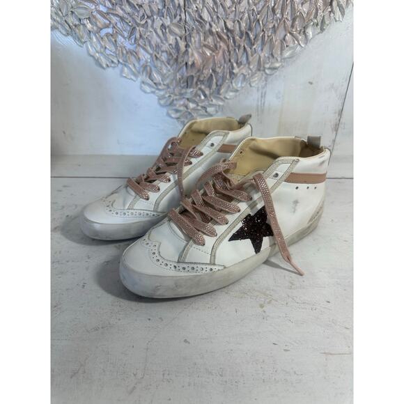 Golden Goose Mid Star Classic Mid-Top Sneakers White Nappa Leather Size 39 - Picture 1 of 8